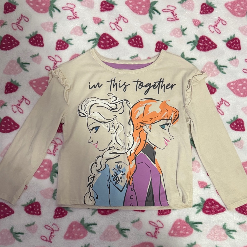 Disney Long Sleeve Shirt - Cream with Blue and Orange Design